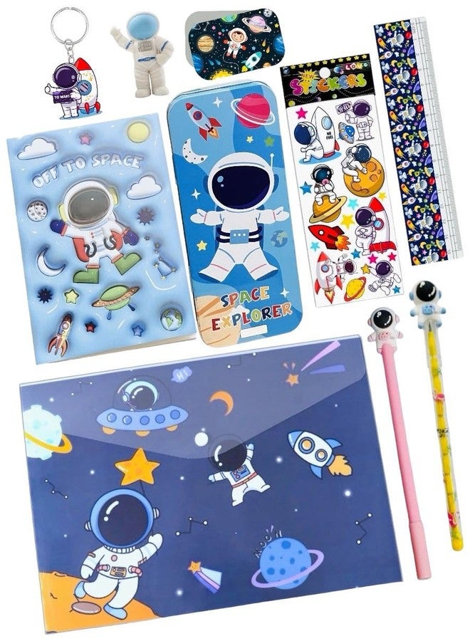 Le Delite (Combo Gift Pack of 10 Items Space Astronaut Stationery Set for Boys & Girls, Return Gifts for Girl & Kids, Stationery Items, Pencil Box with All Stationary (Space) - Image 1